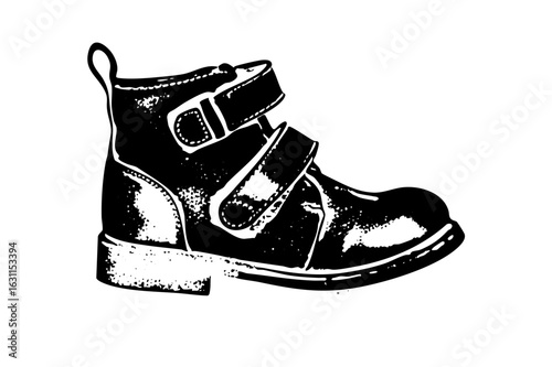 Vector Black infant boot with straps