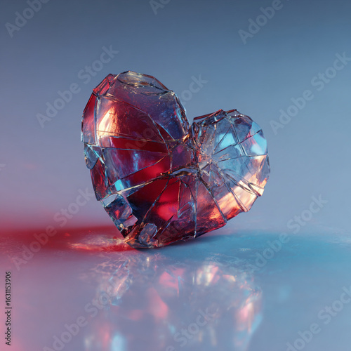 broken heart glass crystal