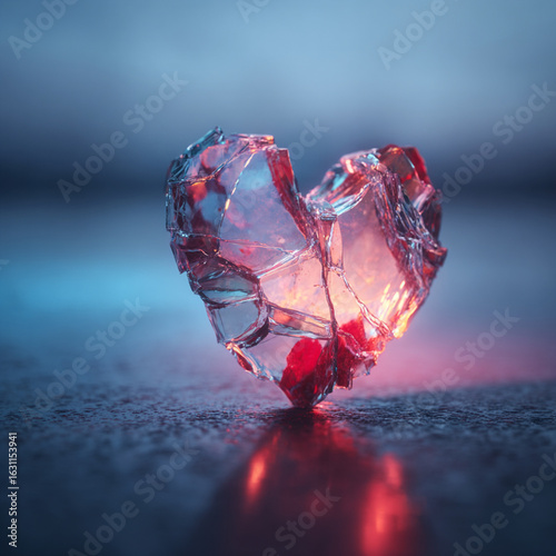 broken heart glass crystal