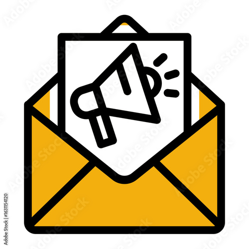 Inbox Campaign Strategy Icon from Marketing Collection (Outline Color Lineal Style)