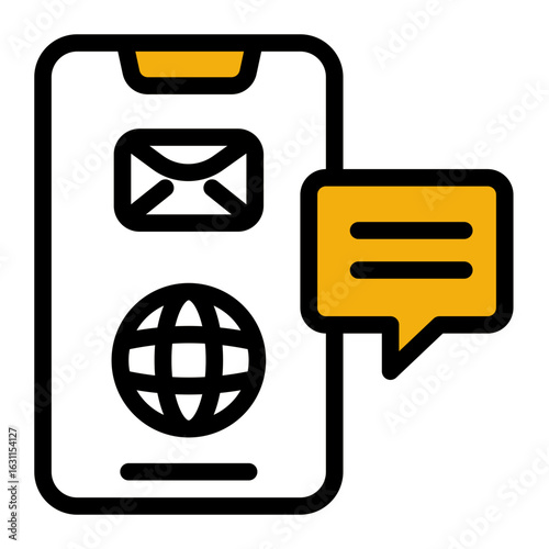 Smartphone Advertising Icon from Marketing Collection (Outline Color Lineal Style)