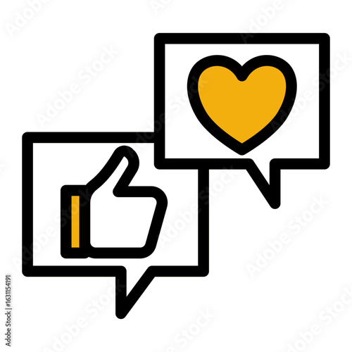 Social Media Engagement Icon from Marketing Collection (Outline Color Lineal Style)