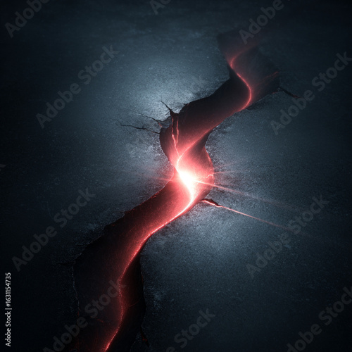glowing crack