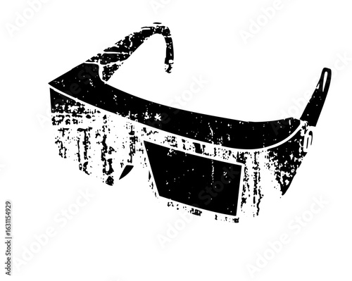 Vector Distressed of protective eyewear.