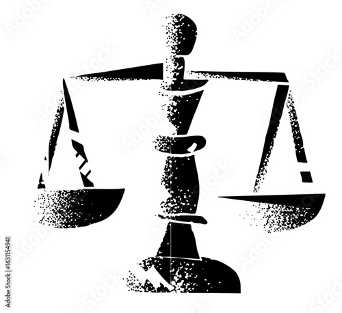Vector Abstract justice featuring scales and a figure