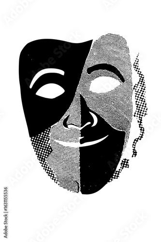 Vector Dualistic Face Mask with Contrasting