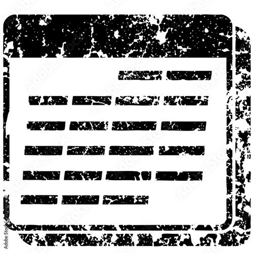 Vector Abstract redacted document with distressed frame .