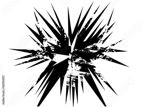 Vector Dynamic burst of jagged distressed spikes radiates outward.