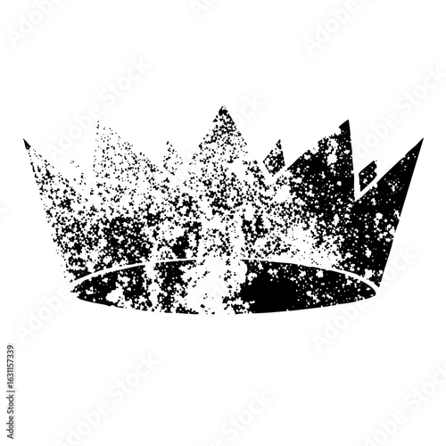 Vector Distressed crown with a grunge texture.