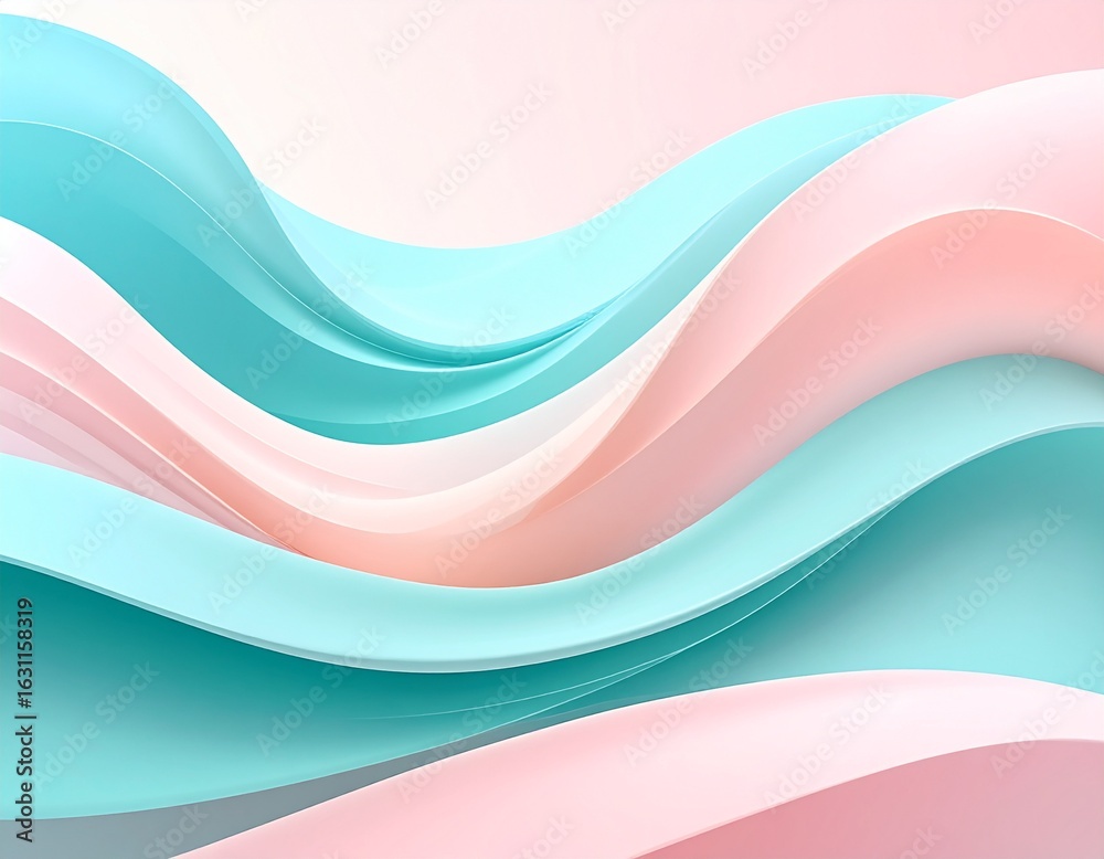 Obraz premium abstract pink terq color wave background