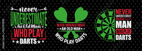 Never Underestimate An Old Man Who Plays Darts SVG | Senior Dart Player Shirt Design Bundle for Cricut & Silhouette