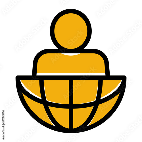 Global User Network Icon from Marketing Collection (Solid Color Lineal Style)