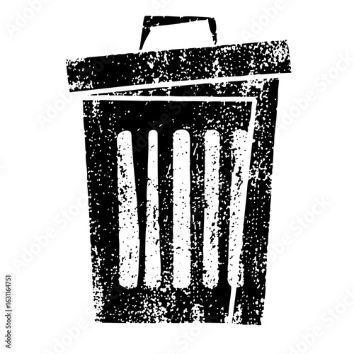 Vector Distressed trash bin vector .