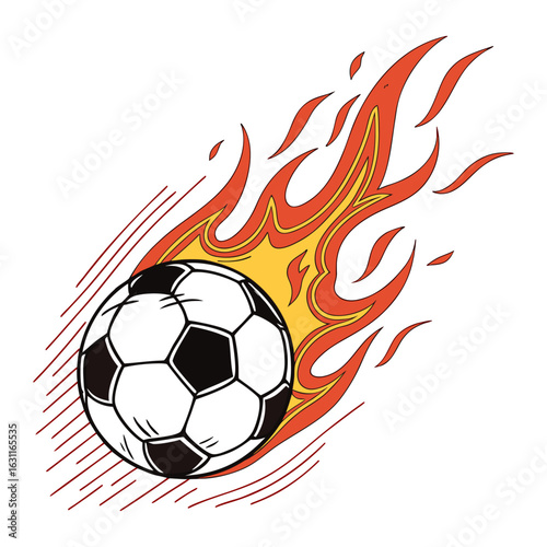 Fire isolated soccer ball