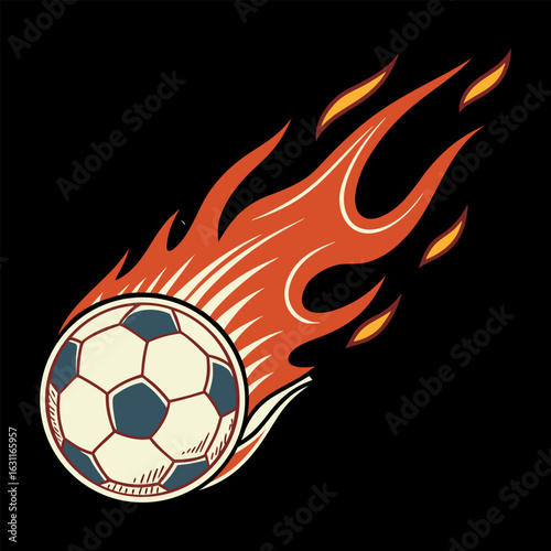 Fire isolated soccer ball