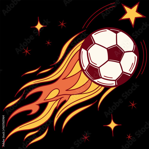 Fire isolated soccer ball