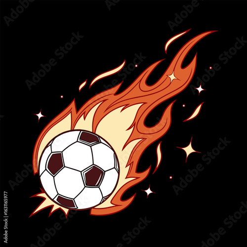 Fire isolated soccer ball