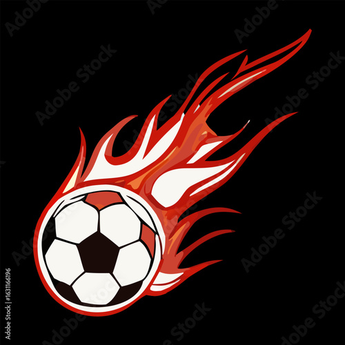Fire isolated soccer ball