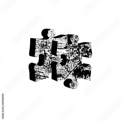 Vector Interlocking puzzle pieces form a cohesive unit.