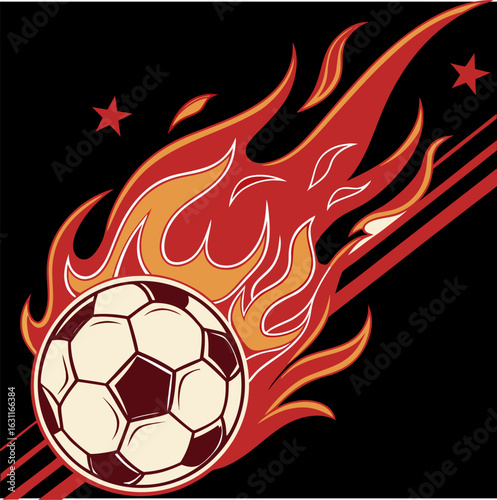 Fire isolated soccer ball