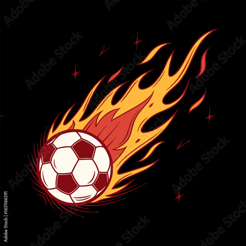 Fire isolated soccer ball