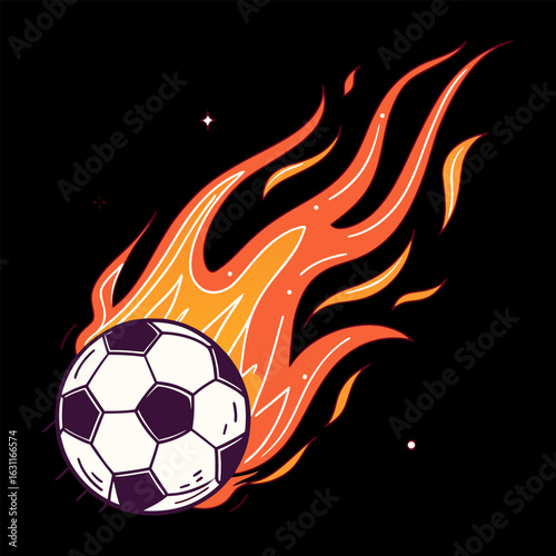Fire isolated soccer ball