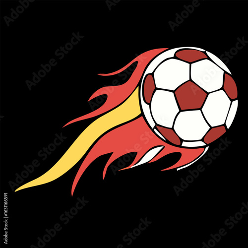 Fire isolated soccer ball
