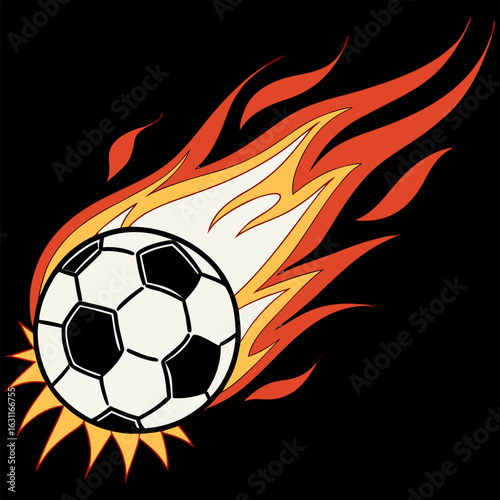Fire isolated soccer ball