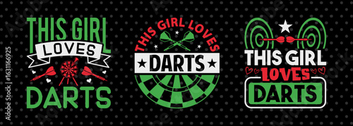 This Girl Loves Darts SVG | Female Dart Player Shirt Design Bundle for Cricut & Silhouette