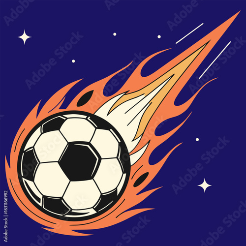 Fire isolated soccer ball