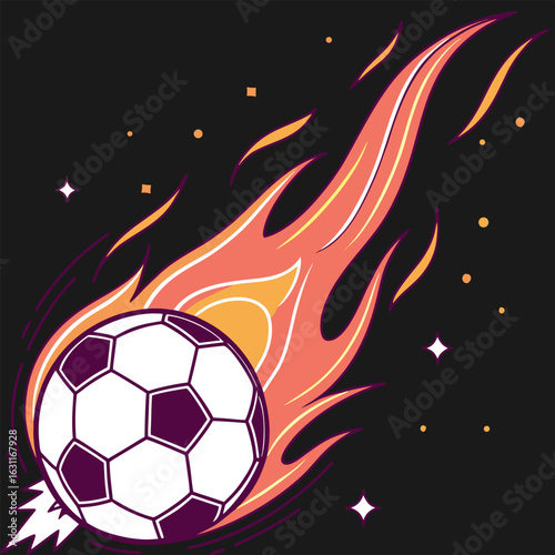 Fire isolated soccer ball