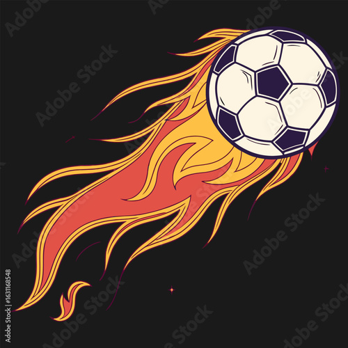 Fire isolated soccer ball