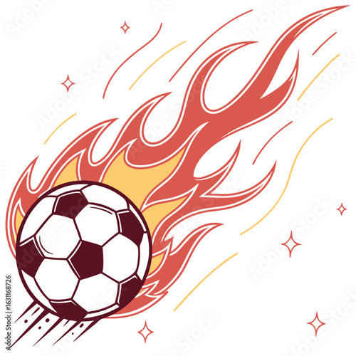 Fire isolated soccer ball