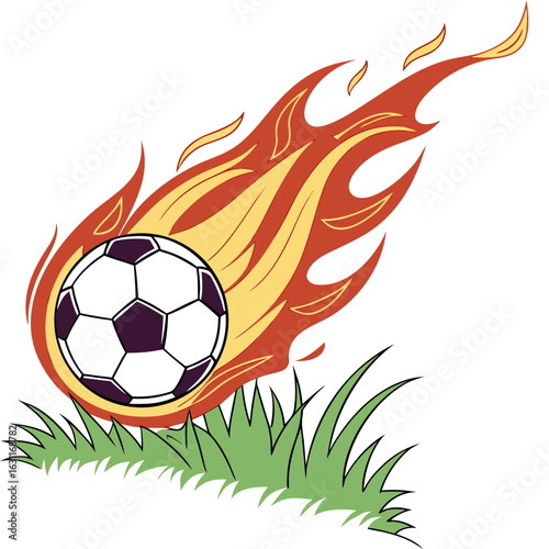 Fire isolated soccer ball