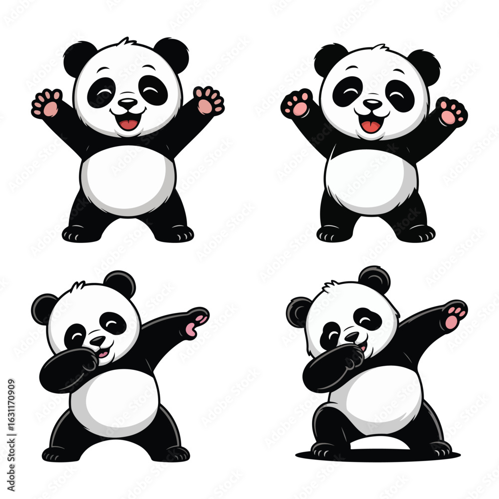 Naklejka premium A funny vector Panda illustration