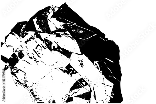Vector Dramatic mountain peak features sharp angular shapes.