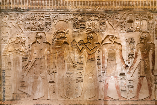 Egypt Travel-Ancient Hieroglyphs and Wall Carvings in Valley of the Kings