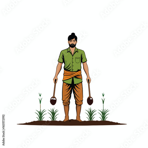 vector illustration of a gardener
