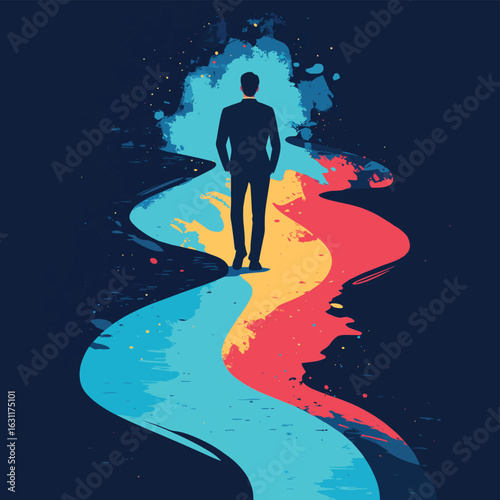 Career path development, effort or motivation to lead to success, business competition, efficiency or productivity, employee performance concept, businessman roll career road to cr