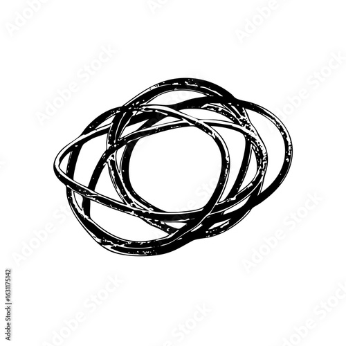 Vector Interlocking rings create a complex abstract vector .