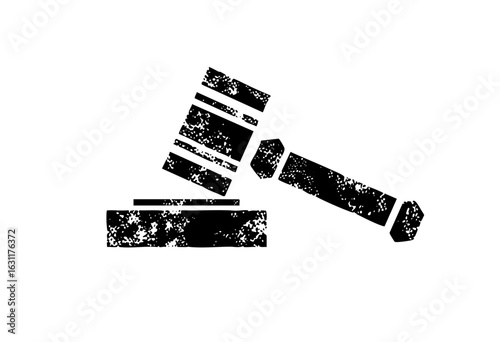 Vector Black gavel depicts justice and legal proceedings.