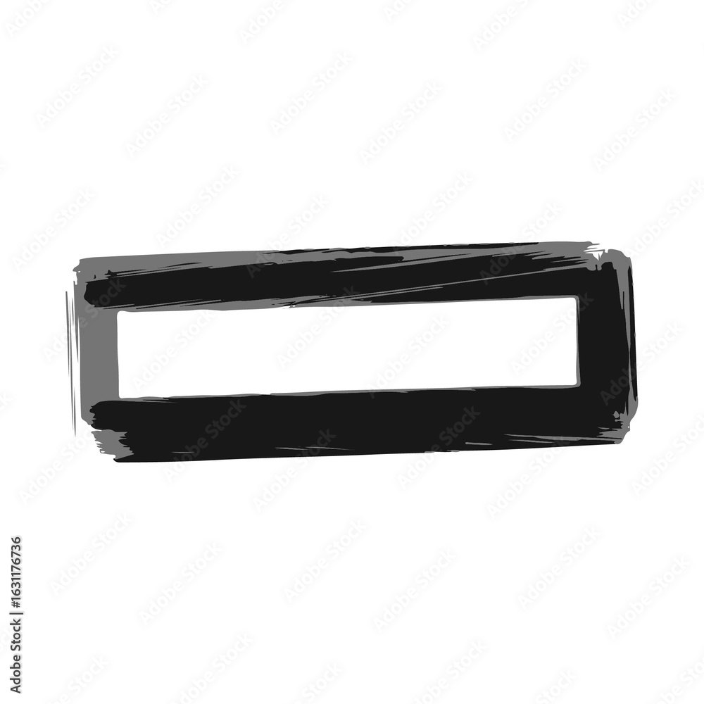 Fototapeta premium Hand-drawn black rectangular frames. PNG