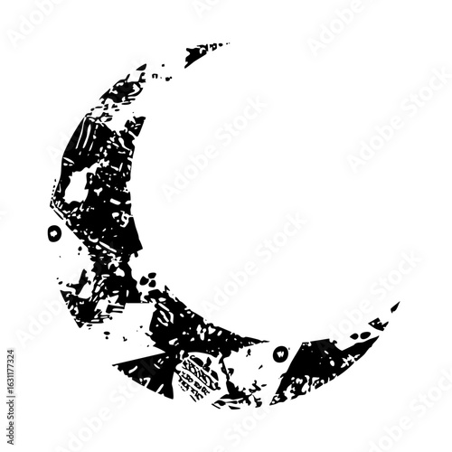 Vector Abstract silhouette of a person performing a handstand with circular elements.