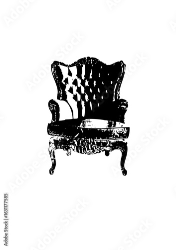 Vector Elegant armchair in black and white
