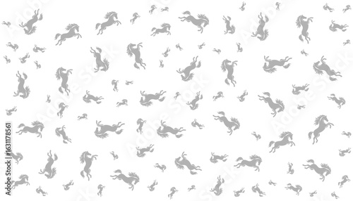 Jumping Horse Silhouette Pattern Vector