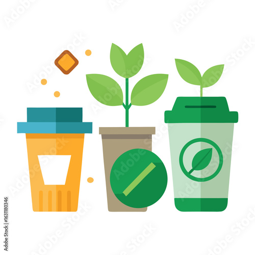 vector illustration of a recycling symbol eco friendly biodegradable material