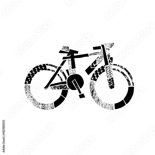 Vector Minimalist bicycle with textured details.