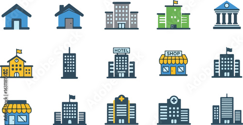 Various building icons