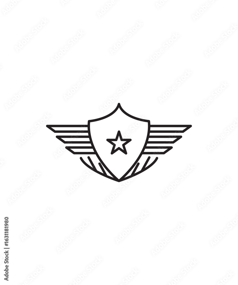 army badge icon, vector best line icon.