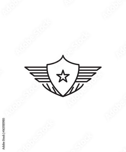 army badge icon, vector best line icon.